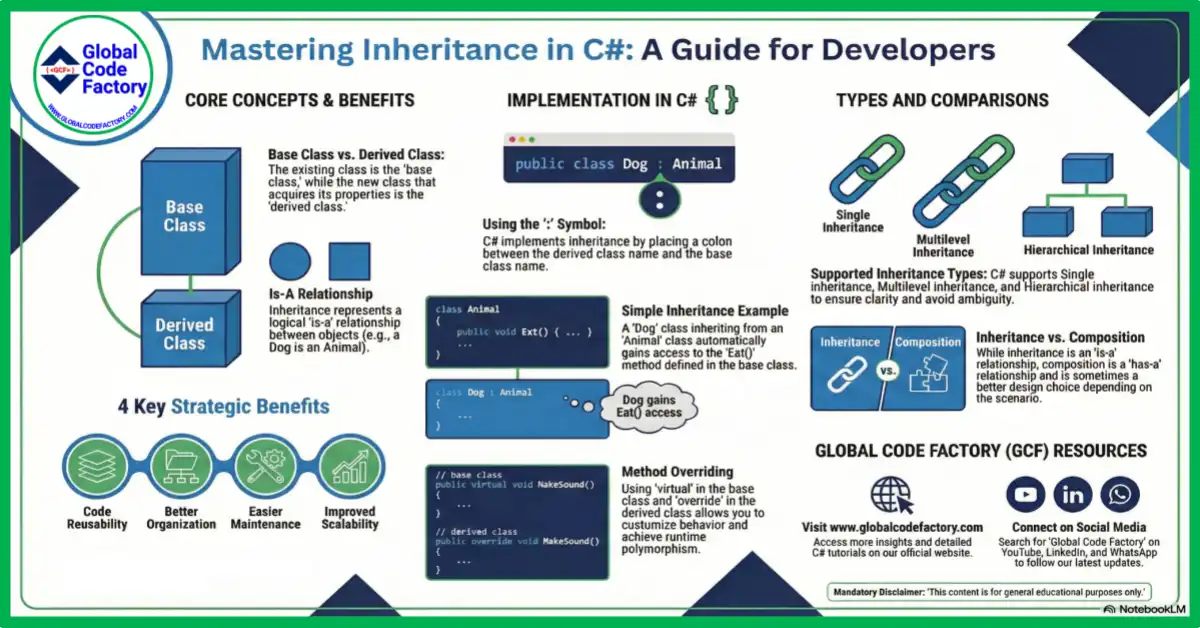 Inheritance in C# explained with real-world example for interview preparation